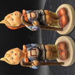 Lot Of 2 HUMMEL "Little Hiker Boy" TMK 6, #16 W. Germany 2 Versions Adorable!